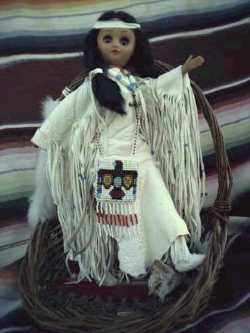 Northern Plains Indian maid in white