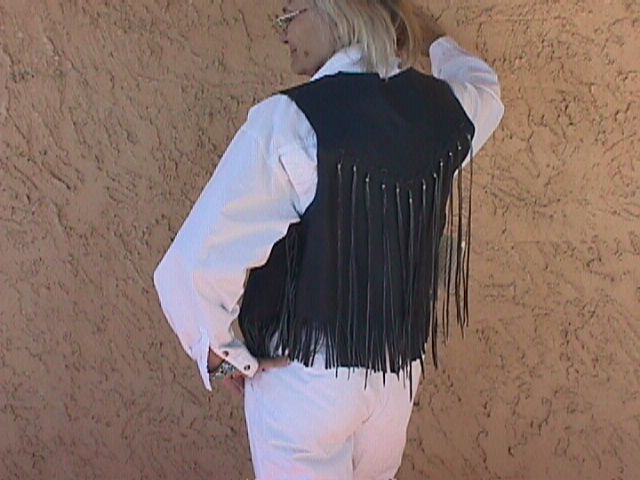 Model in Back Blue Vest